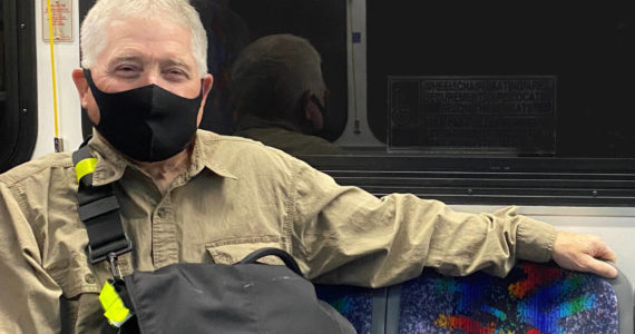 Over three decades, Doug has saved a lot of gas, money, and reduced his carbon footprint considerably by taking Island Transit. Photo courtesy Island Transit