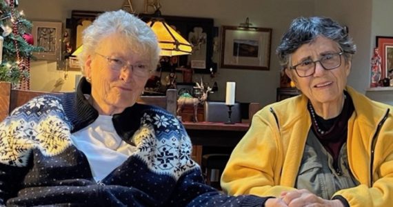 Photo by Judy Lynn
Grethe Cammermeyer and Diane Divelbess celebrate their 10th wedding anniversary, which was made possible by the historic 2012 voter-approved measure legalizing same-sex marriage in the state.