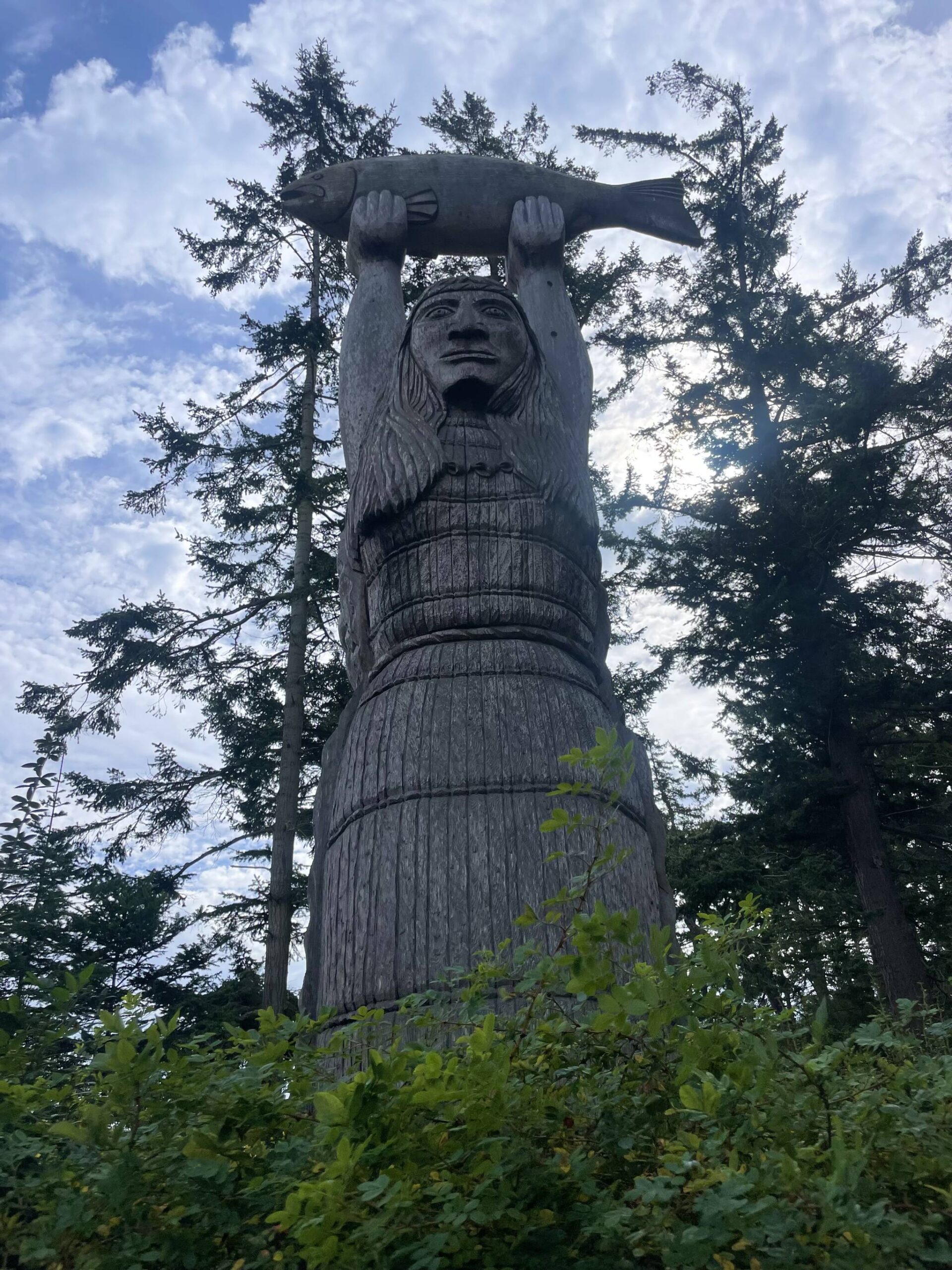 Photo by Sam Fletcher 
The Maiden of Deception Pass statue, representing a woman called to the sea and providing abundance, stands at Rosario Beach.