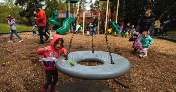 Photo by David Welton
Children are on the hunt during last year's Easter egg hunt in Clinton.