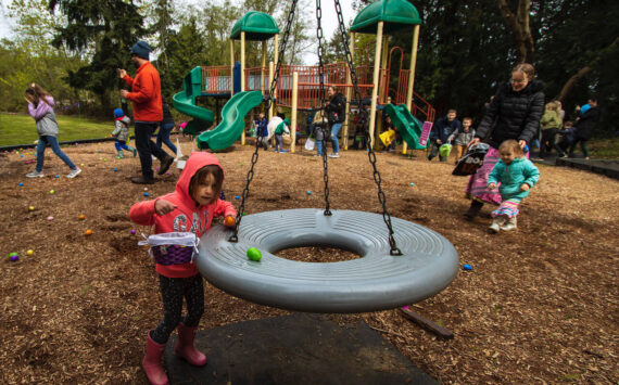 Photo by David Welton
Children are on the hunt during last year's Easter egg hunt in Clinton.