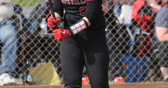 Teagan Calkins and her weapon of choice. (Photo by John Fisken)
