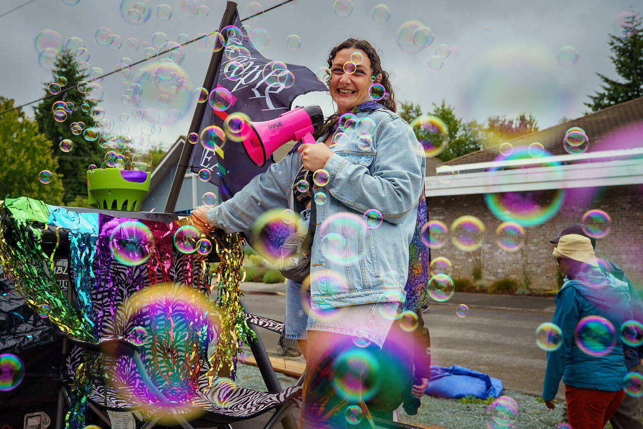 Photo by David Welton
Over 600 people turned out for the Langley Pride Parade on Saturday, a joyous and colorful celebration.