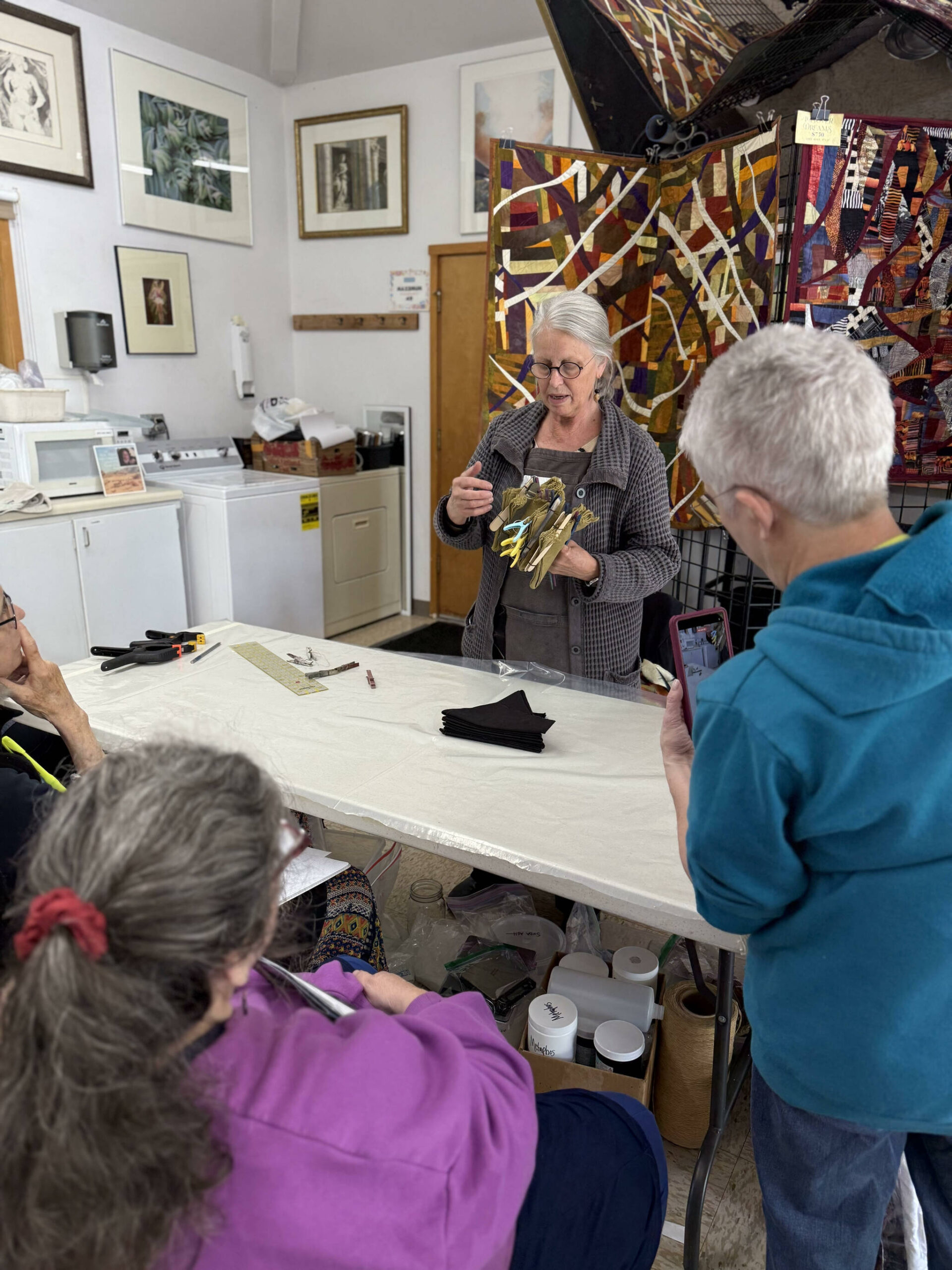 Teacher Elin Noble demonstrates a technique (Photo by Matt Neinhuis)