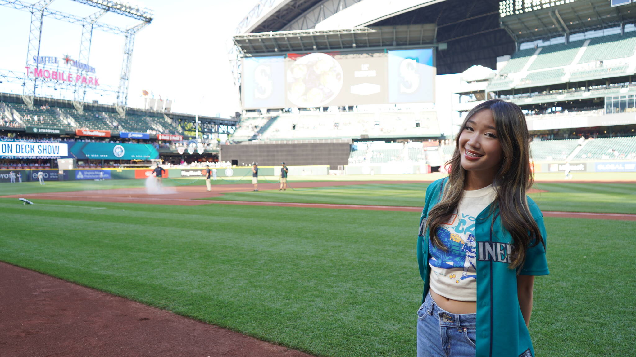Danika poses at T-Mobile Park ahead of her Seattle Mariners’ national anthem debut (Photo provided by Danika Kloewer)