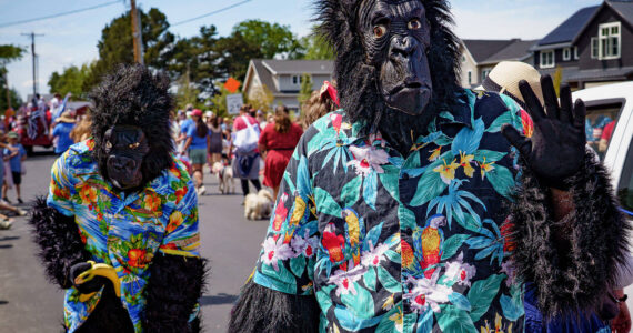 These gorillas went bananas for the Fourth of July parade.