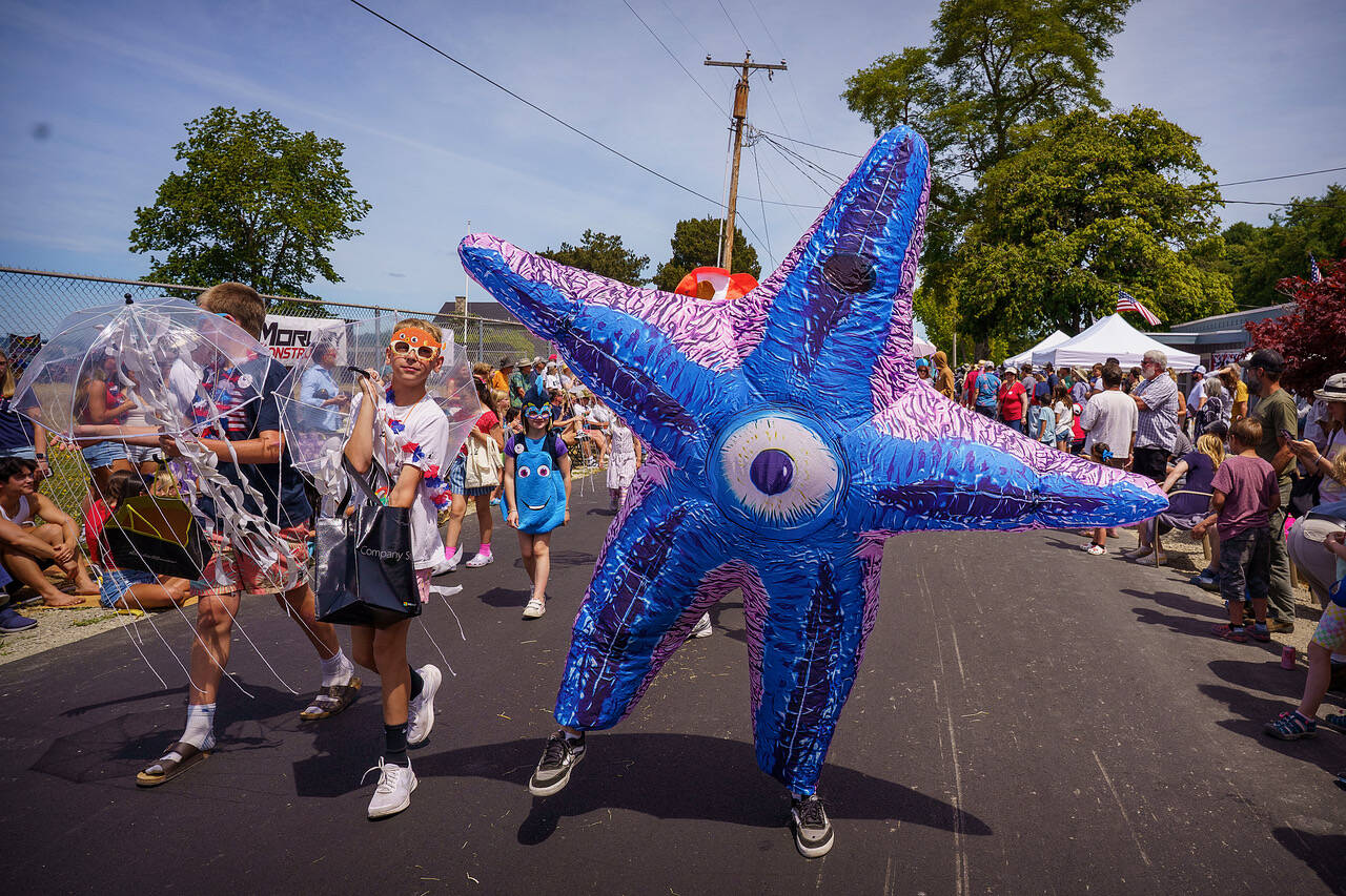 A sea star danced down the street.