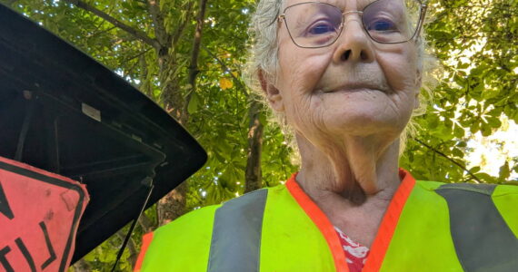 Photo Provided
Madeline rose takes a selfie in her road-cleanup vest.