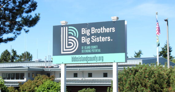 Sign for Big Brothers Big Sisters outside their office.