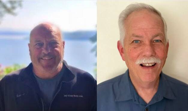 Larry Goff and Chris Chan are two of the three candidates running for commissioner of the Central Whidbey Island Fire and Rescue board.
