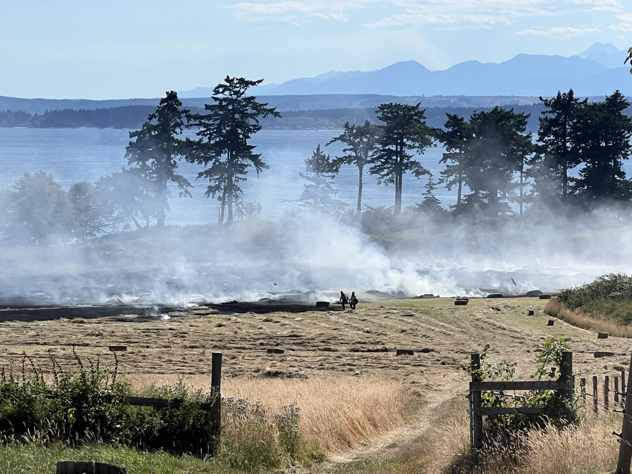 (Photo courtesy of Central Whidbey Island Fire and Rescue). Four different agencies responded to the Double Bluff fire.