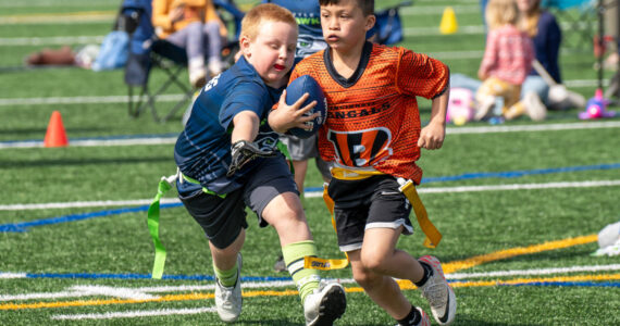 (Photo provided) Kids competing in a flag football competition.