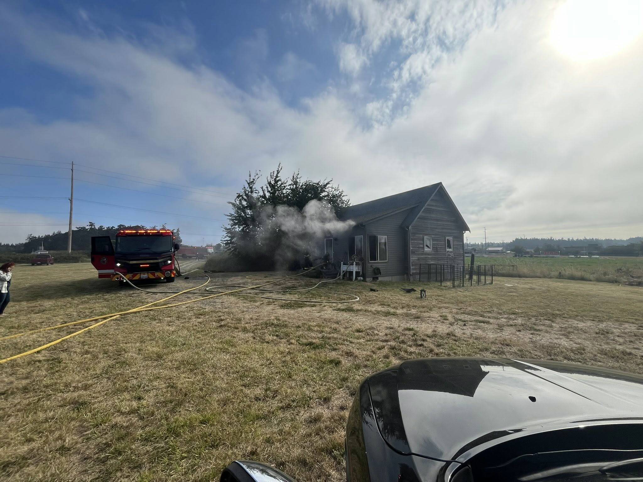 (Photo by Central Whidbey Island Fire and Rescue). A residential fire occurred in Coupeville Monday morning.